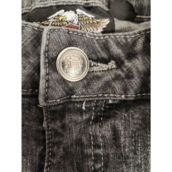 Harley-Davidson grey jeans size 2 with Embroidery - Picture 3 of 5